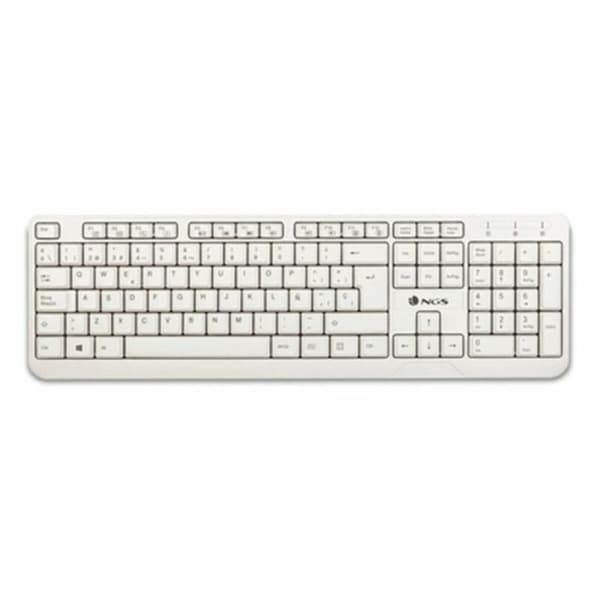 Näppäimistö NGS NGS-KEYBOARD-0284 Valkoinen Espanjalainen Qwerty
