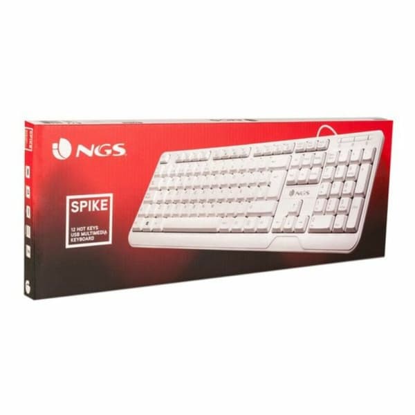Näppäimistö NGS NGS-KEYBOARD-0284 Valkoinen Espanjalainen Qwerty