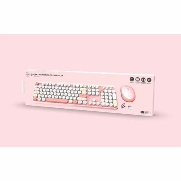 Tangentbord och Mus Mobility Lab Pure Color Rose Azerty Franska