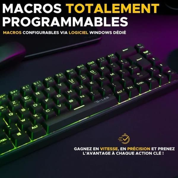 Näppäimistö The G-Lab KEYZ TITAN Valkoinen
