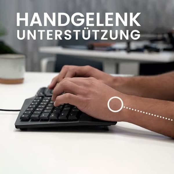Perixx PERIBOARD-335BL DE Ergonomisk mekanisk trådbunden tangentbord - Low profile Blue Clicky-switchar - Tysk QWERTZ