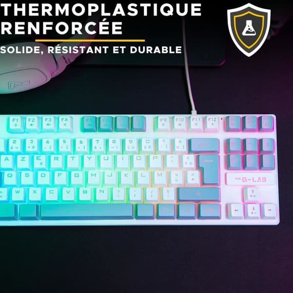 Speltangentbord - The G-Lab - KEYZ CESIUM - RGB - Vit &amp; Grå - TKL