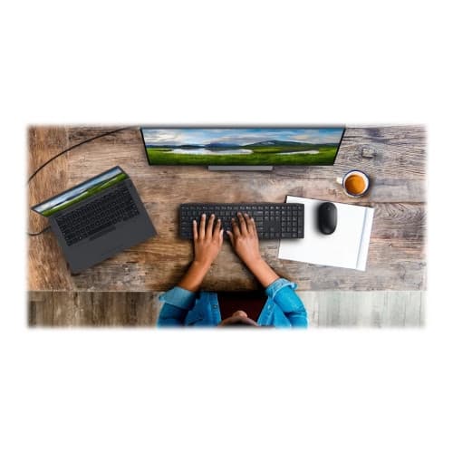 Dell Pro KM5221W - sats med tangentbord och mus - QWERTY - USA, internationellt - svart Inmatningsenhet Svart