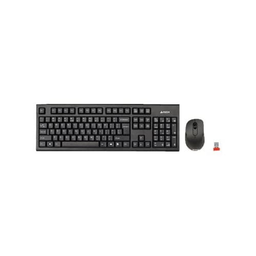 A4Tech V-Track 7100N PADLESS Wireless Desktop - sats med tangentbord och mus - QWERTY - svart Inmatningsenhet