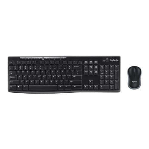 Logitech MK270 Wireless Combo - sats med tangentbord och mus - QWERTY - USA, internationellt Inmatningsenhet Svart, Silver
