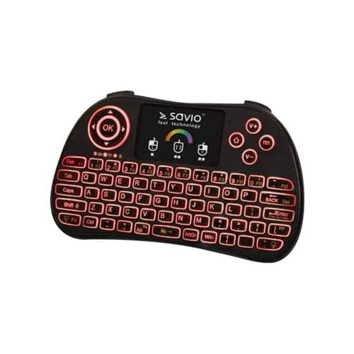 SAVIO KW-03 - tangentbord - med pekplatta - QWERTY - svart Inmatningsenhet Svart