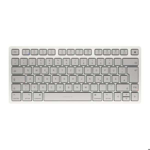Klaviatur - CHERRY - KW 7100 MINI BT - Trådlös - Multi-enheter - Vit Moonlight