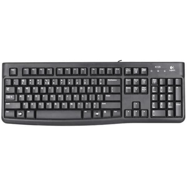 Logitech K120 -tastatur, US-tastaturopsætning Sort