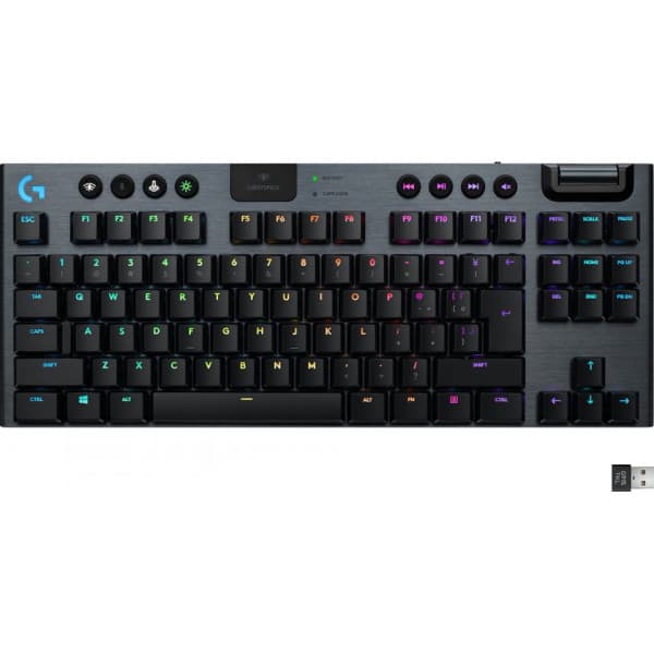 Logitech G915 TKL -spil tastatur, Tactile-brydere, sort Kulfiber