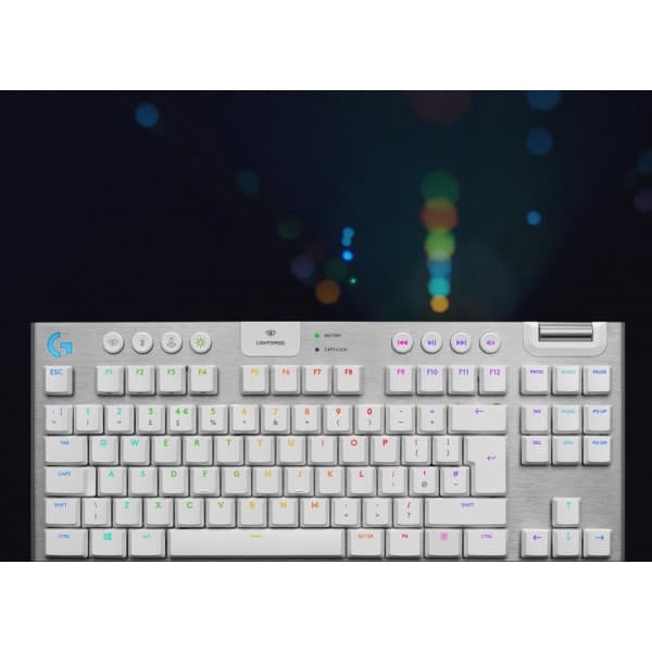 Logitech G915 TKL -pelinäppäimistö, Tactile-kytkimet, valkoinen
