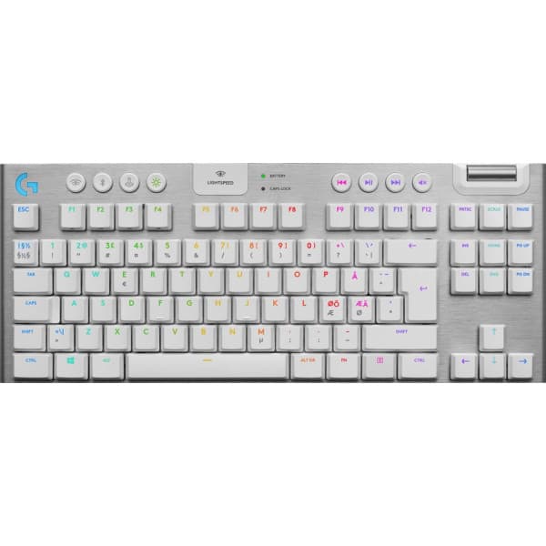 Logitech G915 TKL -pelinäppäimistö, Tactile-kytkimet, valkoinen