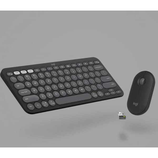 Logitech Pebble 2 Combo -näppäimistö ja hiiri, harmaa