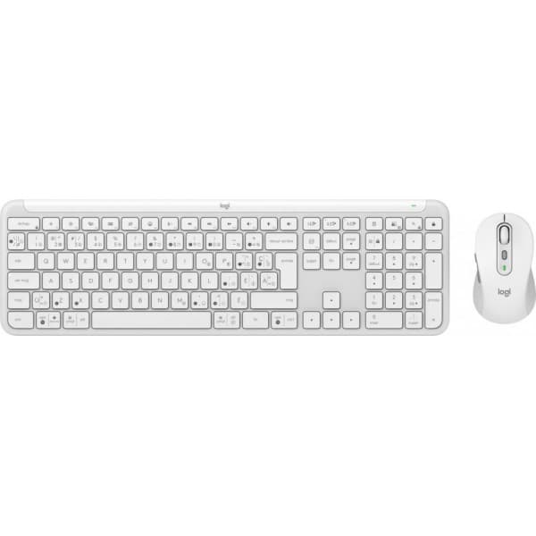 Logitech MK950 Signature Slim-tastatur og mus, hvid Hvid