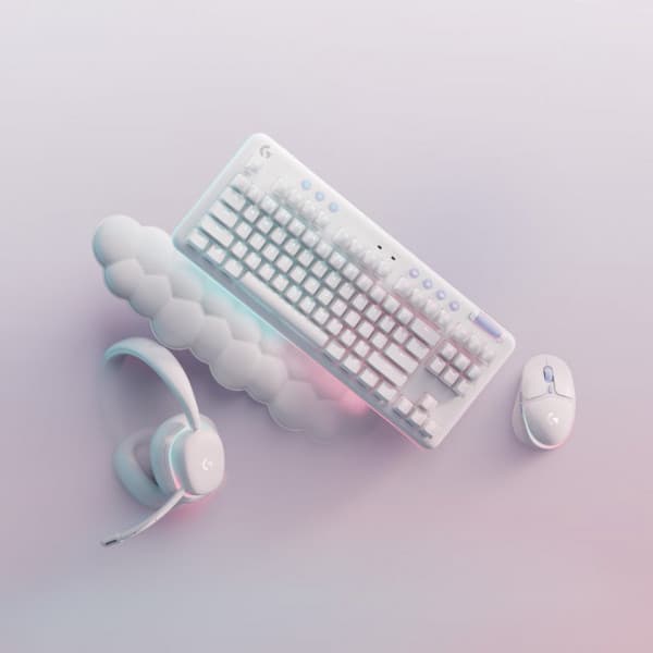 Logitech G715 -spiltastatur, Taktile kontakter, hvid