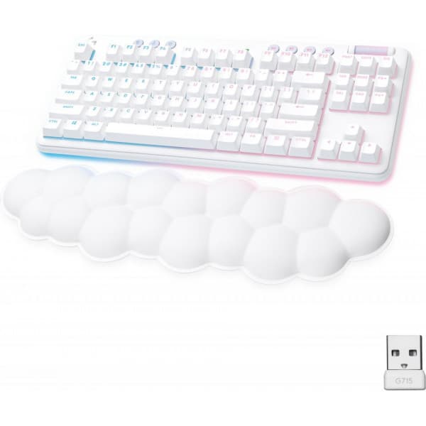 Logitech G715 -spiltastatur, Taktile kontakter, hvid