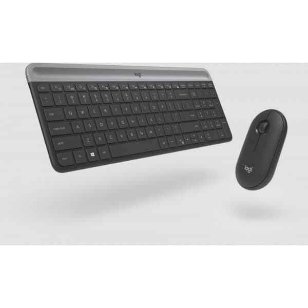 Logitech MK470 Slim -näppäimistö ja hiiri, musta
