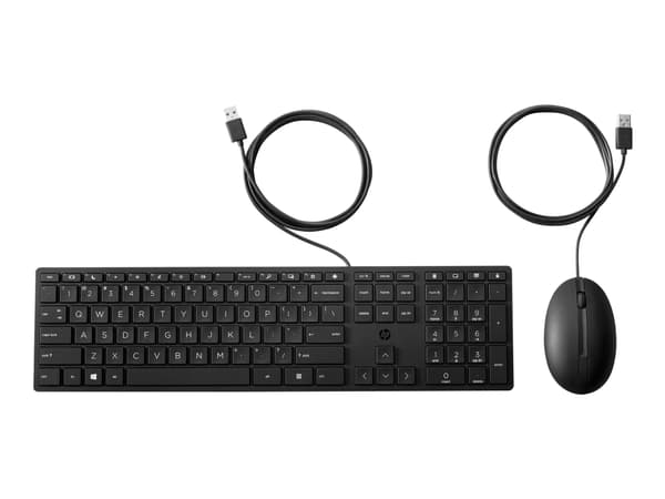 HP Desktop 320MK - Tastatur- og mussett - full size - USB - Storbritannia - svart
