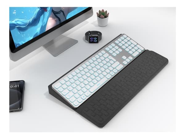 DELTACO - Wrist pad with integrated keyboard stand - ergonomic - svart