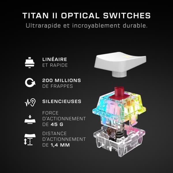 Turtle Beach Vulcan II Mini Trådlöst Optiskt Mekaniskt Speltangentbord - Vit