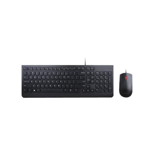 Lenovo Essential Wired Combo - sats med tangentbord och mus - USA med eurosymbol Inmatningsenhet Svart