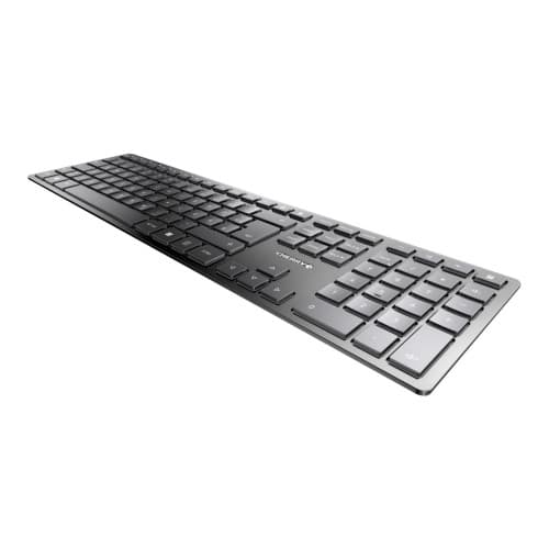 CHERRY KW 9100 SLIM - tangentbord - QWERTZ - tysk - svart, silver Inmatningsenhet