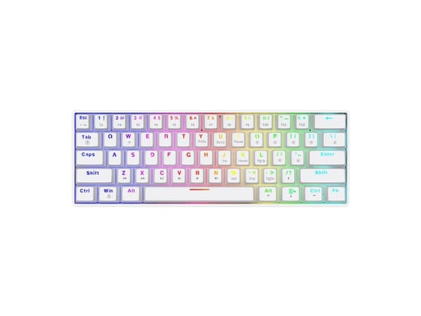 Savio WHITEOUT X2 PEACH, Kabel, USB, QWERTY, RGB LED, Vit Vit