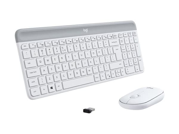 Trådlöst tangentbord och mus - LOGITECH - MK470 - Vit - 1 To - 8 Go