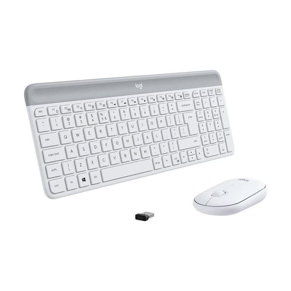 Trådlöst tangentbord och mus - LOGITECH - MK470 - Vit - 1 To - 8 Go