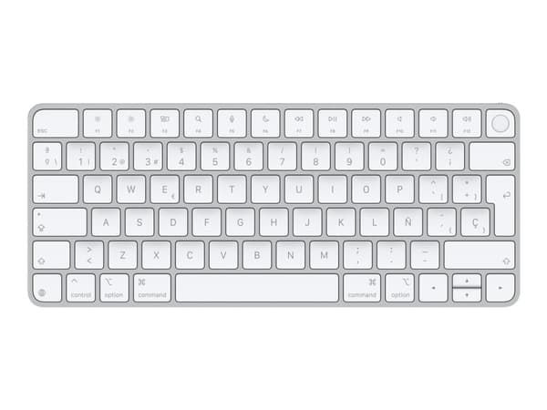 Apple Magic Keyboard with Touch ID - Tastatur - USB-C - trådløs - Bluetooth - QWERTY - Spansk Sølv, Hvit