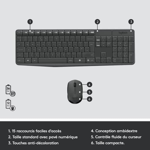 Tangentbordsmusset - Trådlös - Logitech - MK235 - AZERTY