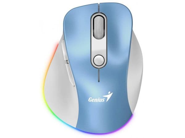 Mus Genius trådlös Bluetooth uppladdningsbar Mini Ergo 9000S Pro Blå