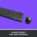 Miniatyrbild 3 av 6: Tangentbordsmusset - Trådlös - Logitech - MK220 - AZERTY - Svart