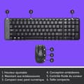 Miniatyrbild 6 av 6: Tangentbordsmusset - Trådlös - Logitech - MK220 - AZERTY - Svart