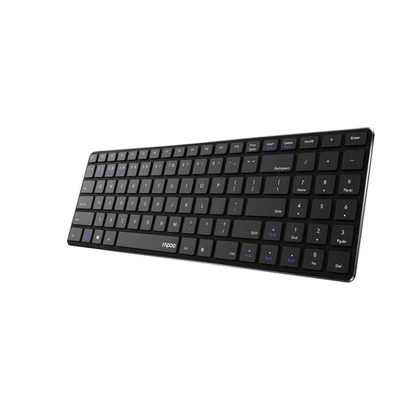 Rapoo E9100M trådløst tastatur med multi-mode tilslutning - Svart Sort