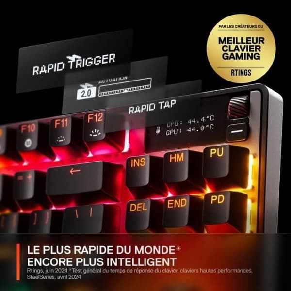 Bluetooth Tangentbord SteelSeries apex pro tkl wl gen 3 Svart Azerty Franska