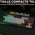 Miniatyrbild 3 av 6: Tangentbord The G-Lab KEYZ CAESIUM Svart Grå Azerty Franska