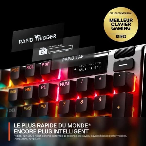 Tastatur SteelSeries Apex pro gen 3 Sort Azerty Fransk