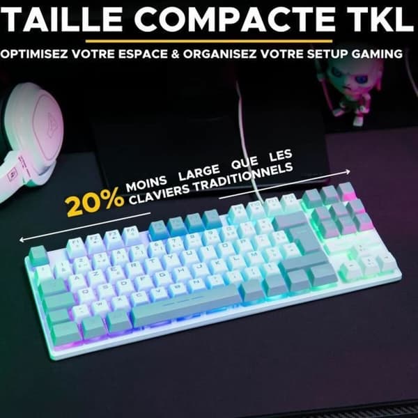 Tastatur The G-Lab KEYZ CAESIUM Grå Azerty Fransk