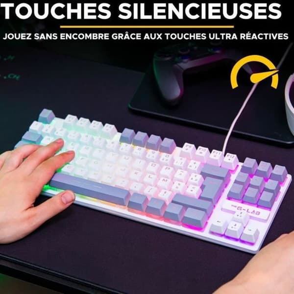 Tastatur The G-Lab KEYZ CAESIUM Grå Azerty Fransk