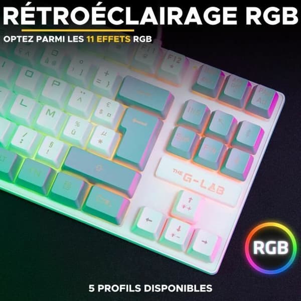 Tastatur The G-Lab KEYZ CAESIUM Grå Azerty Fransk