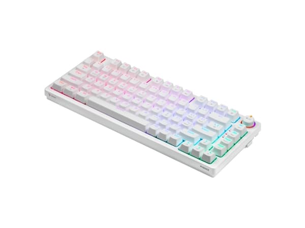 Savio Phenix WHITE GAT RED, Trådlös, Bluetooth, QWERTY, RGB LED, Vit