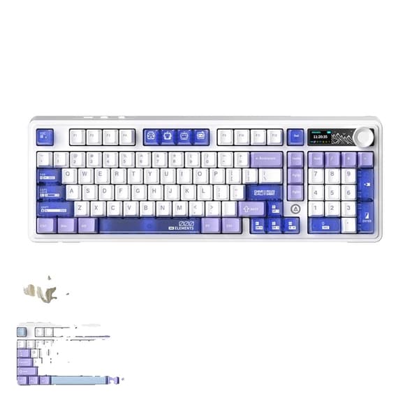 Gaming Mekaniskt Tangentbord, 98 Tangenters Standardlayout, 2.4Ghz Trådlös Anslutning,Gåva. Purpur.
