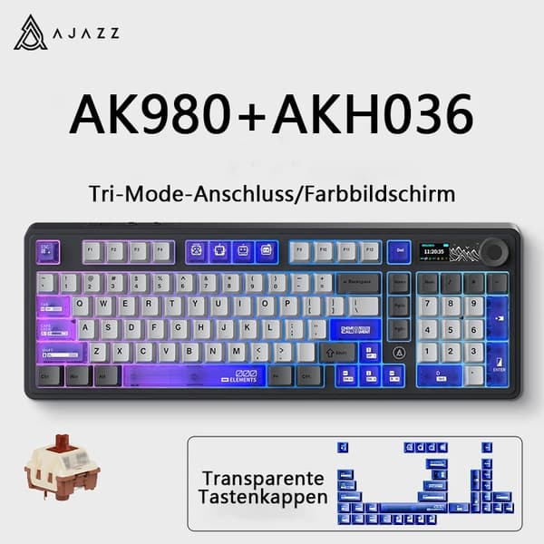 Gaming Mekaniskt Tangentbord, 98 Tangenters Standardlayout, 2.4Ghz Trådlös Anslutning,Murad. Purpur.