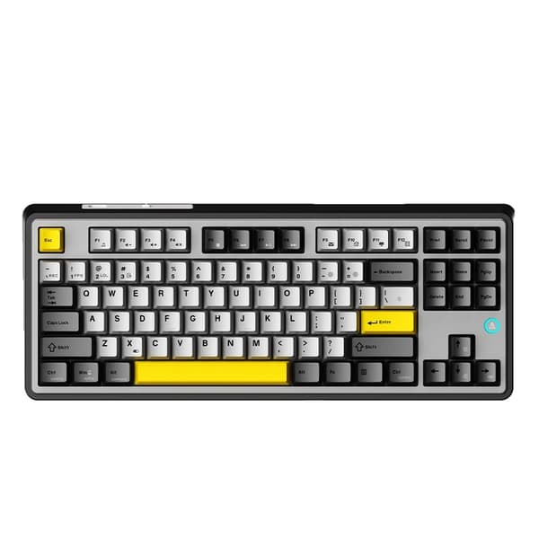 Mechanisk Gaming Tastatur, 87 Taster, Multifarvet Baggrundsbelysning,Kablet-lilla