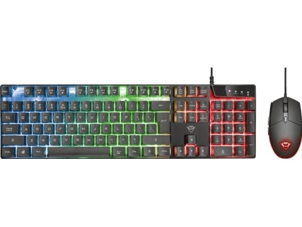 Trust GXT 838 Azor, Täysikokoinen (100 %), USB, RGB LED, Musta, Sisältää hiiren musta