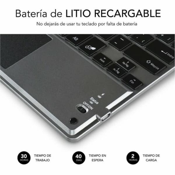 Tastatur med touchpad Subblim SUB-KBT-SMBT51 Grå Multifarvet Spansk qwerty QWERTY