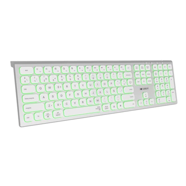 Bluetooth Tangentbord Subblim SUBKB-3MIE300 Qwerty Spanska Vit Silver, Vit