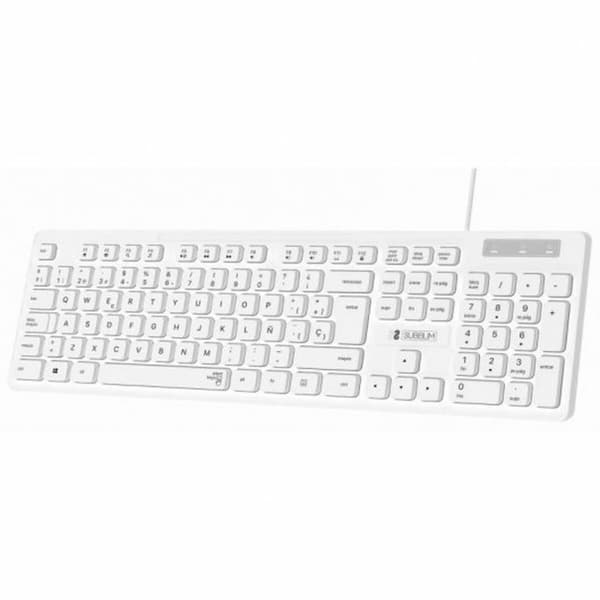 Tastatur Subblim SUBKBC0SSK51 Hvid Spansk qwerty
