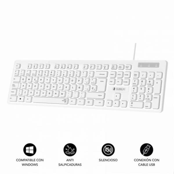 Tastatur Subblim SUBKBC0SSK51 Hvid Spansk qwerty