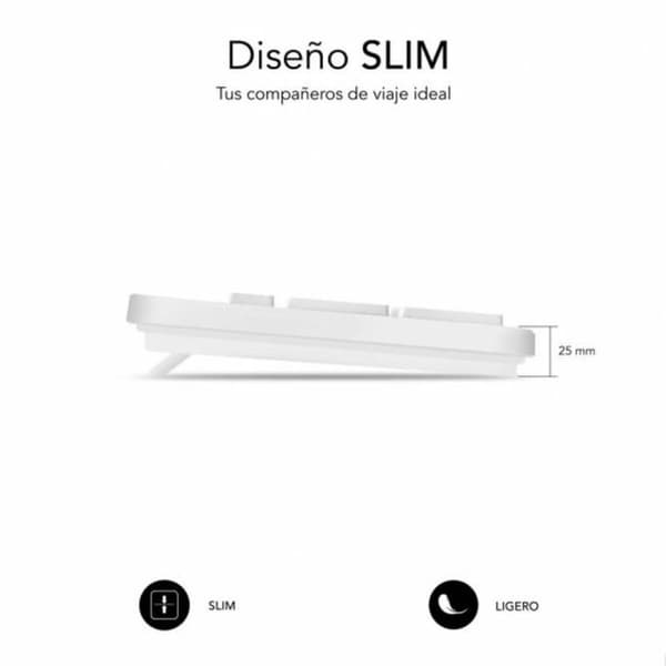 Tastatur Subblim SUBKBC0SSK51 Hvid Spansk qwerty